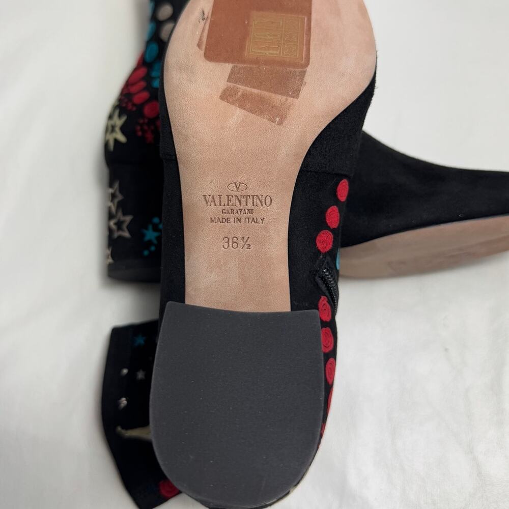 Valentino Garavani 'Astro Couture' Booties in Black Suede Women's Size EU 36.5 - Picture 10 of 13